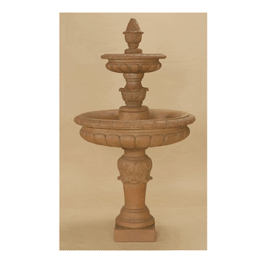 Acanto Two Tier Outdoor Cast Stone Garden Fountain Fountain Tuscan